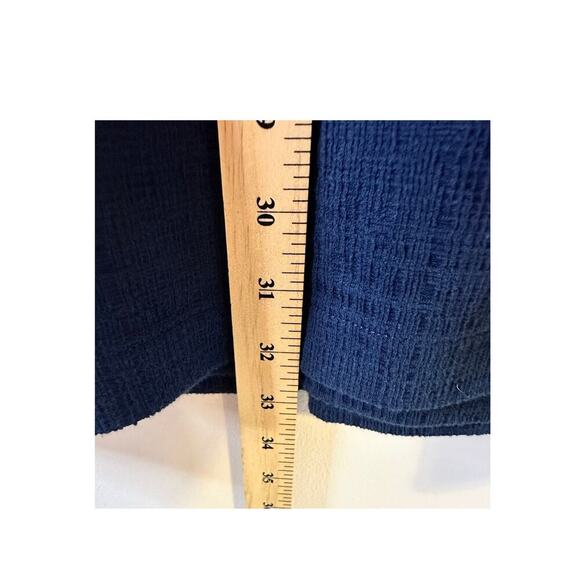 Madewell Navy Faux Wrap Flutter Short Sleeve Cotton Blend Mini Dress Sz Medium - Picture 8 of 8